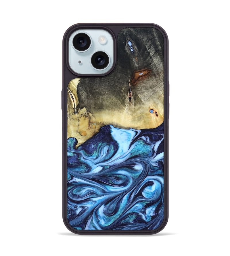 iPhone 15 Wood Phone Case - Wells (Blue, 822046)