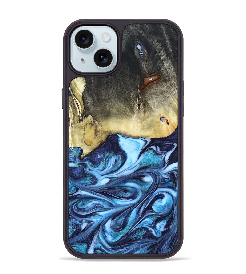 iPhone 15 Plus Wood Phone Case - Wells (Blue, 822046)