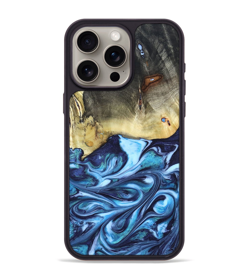 iPhone 15 Pro Max Wood Phone Case - Wells (Blue, 822046)