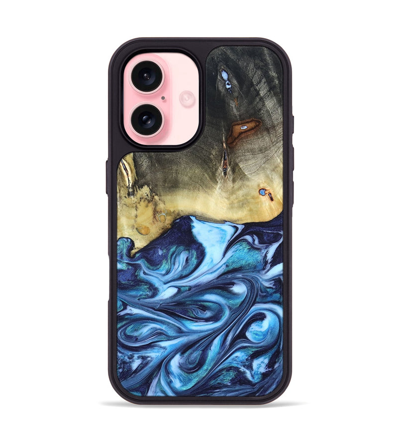 iPhone 16 Wood Phone Case - Wells (Blue, 822046)