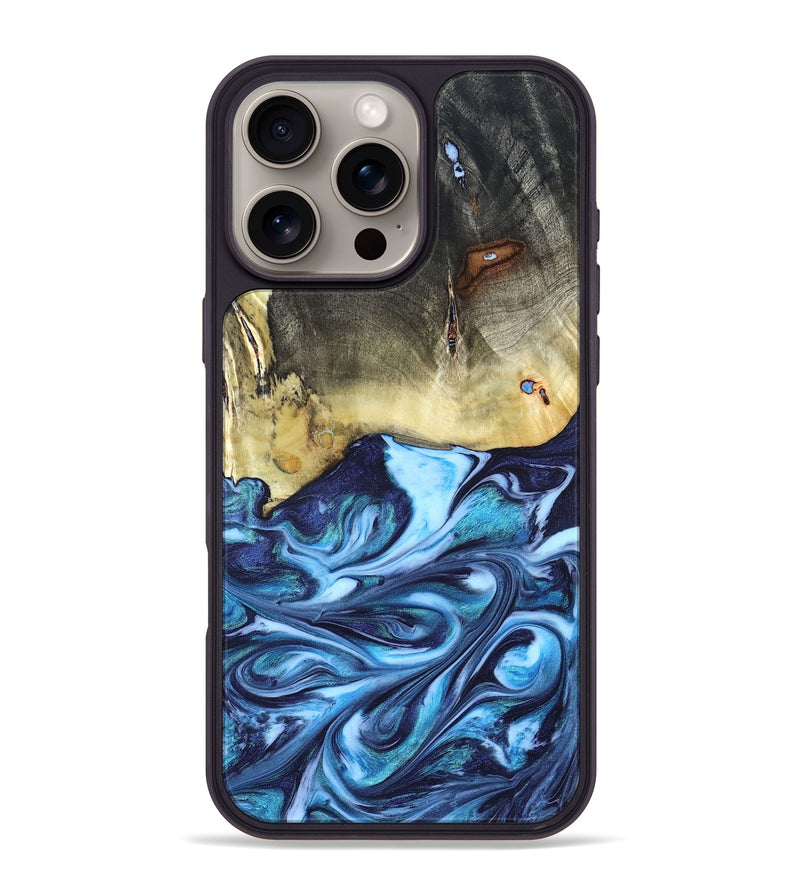 iPhone 16 Pro Max Wood Phone Case - Wells (Blue, 822046)