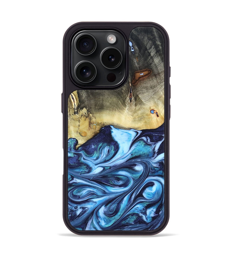 iPhone 16 Pro Wood Phone Case - Wells (Blue, 822046)
