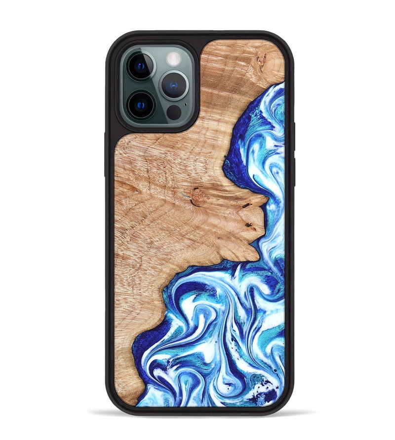 iPhone 12 Pro Max Wood Phone Case - Arlene (Blue, 822047)