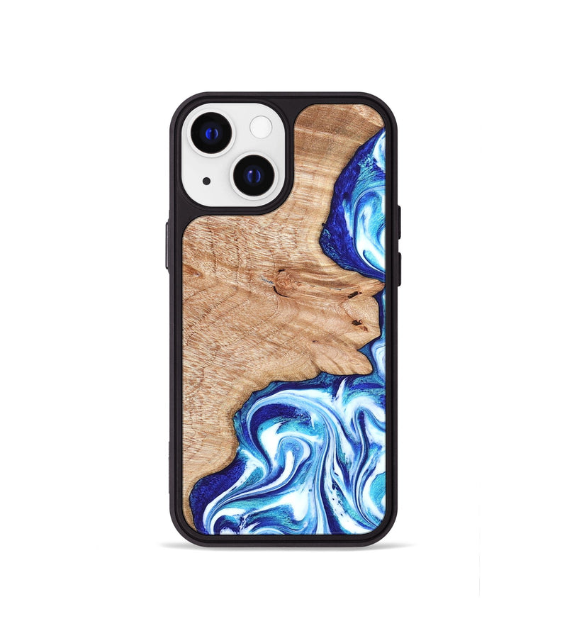 iPhone 13 mini Wood Phone Case - Arlene (Blue, 822047)