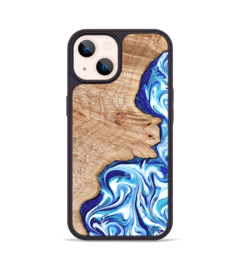 iPhone 14 Wood Phone Case - Arlene (Blue, 822047)