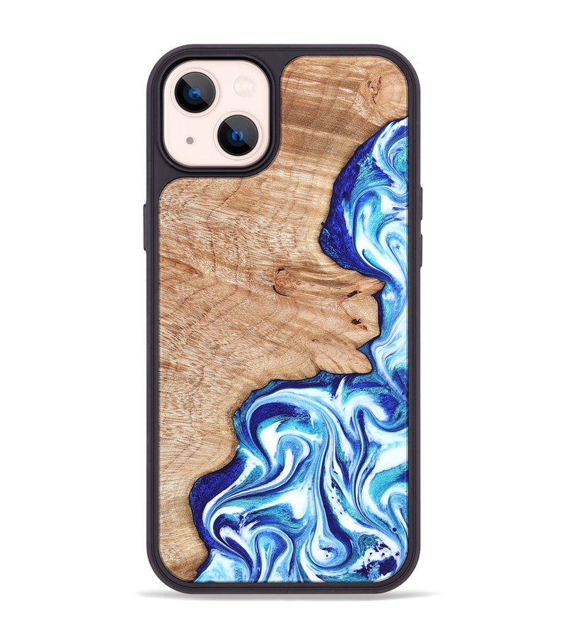 iPhone 14 Plus Wood Phone Case - Arlene (Blue, 822047)
