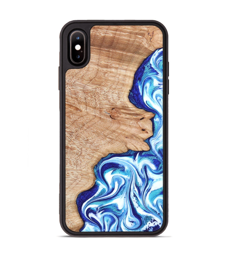 iPhone Xs Max Wood Phone Case - Arlene (Blue, 822047)