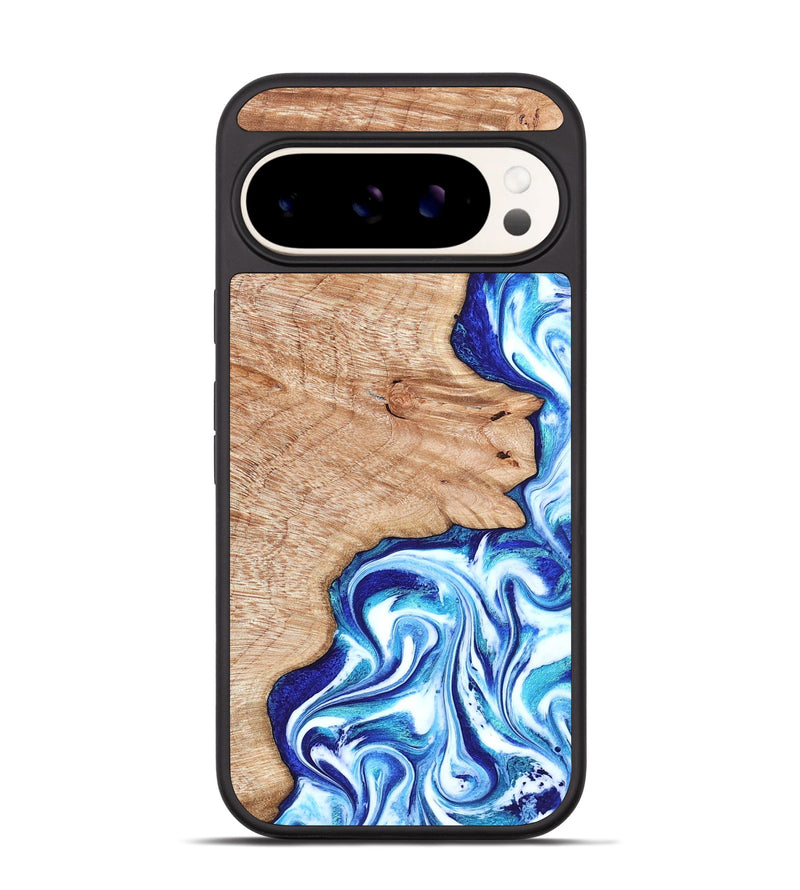 Pixel 9 Pro Wood Phone Case - Arlene (Blue, 822047)