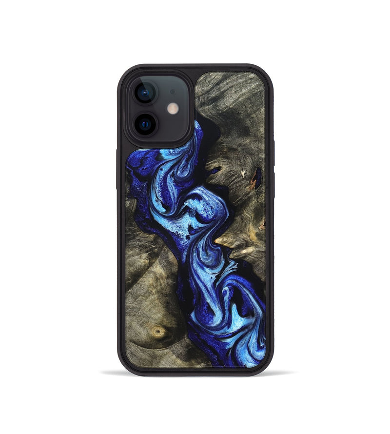 iPhone 12 mini Wood Phone Case - Zella (Blue, 822048)