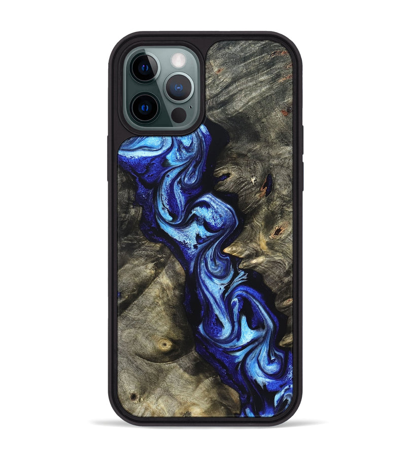 iPhone 12 Pro Max Wood Phone Case - Zella (Blue, 822048)
