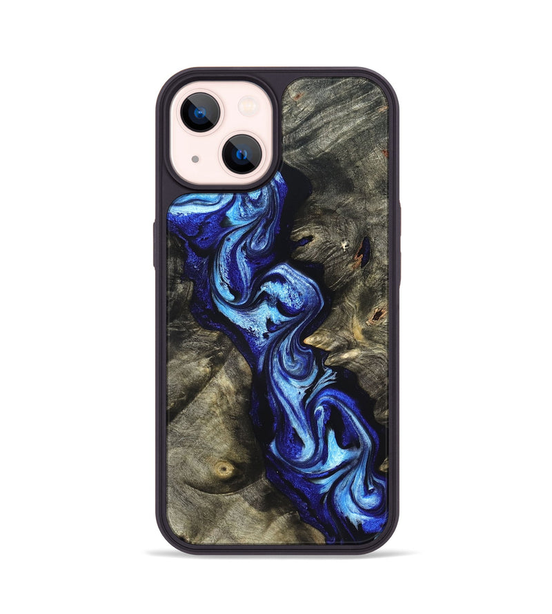 iPhone 14 Wood Phone Case - Zella (Blue, 822048)