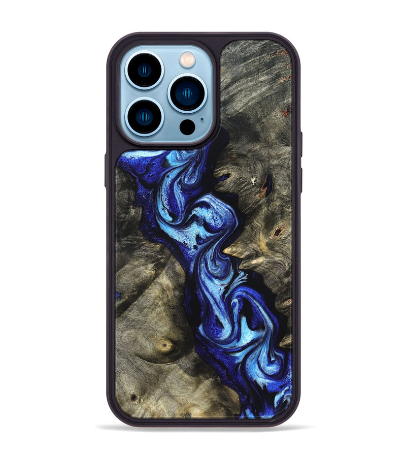 iPhone 14 Pro Max Wood Phone Case - Zella (Blue, 822048)