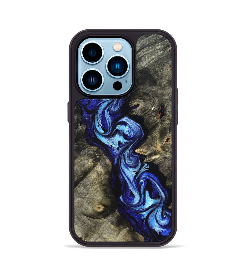 iPhone 14 Pro Wood Phone Case - Zella (Blue, 822048)