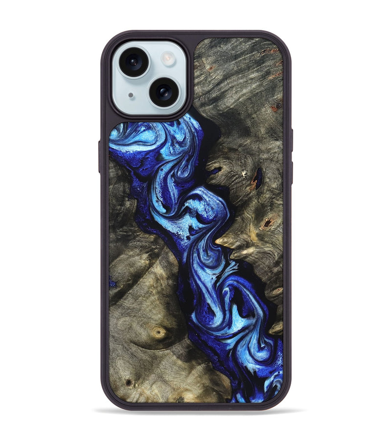 iPhone 15 Plus Wood Phone Case - Zella (Blue, 822048)