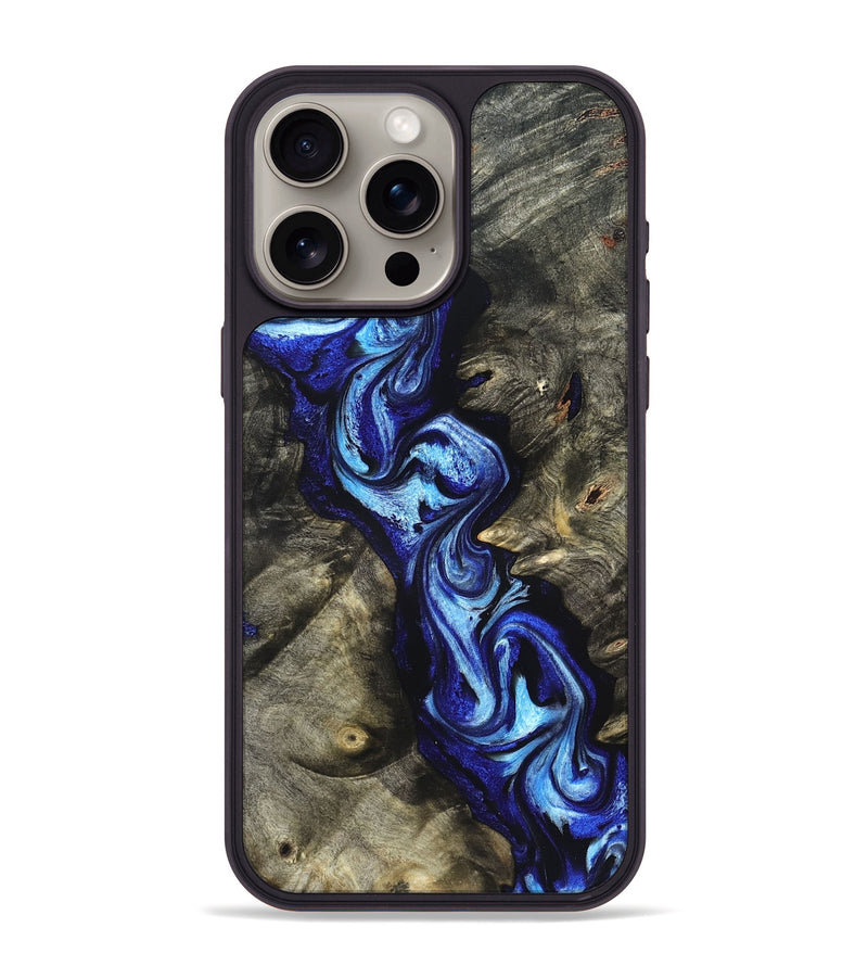 iPhone 15 Pro Max Wood Phone Case - Zella (Blue, 822048)