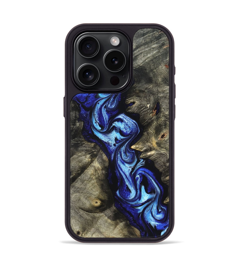 iPhone 15 Pro Wood Phone Case - Zella (Blue, 822048)