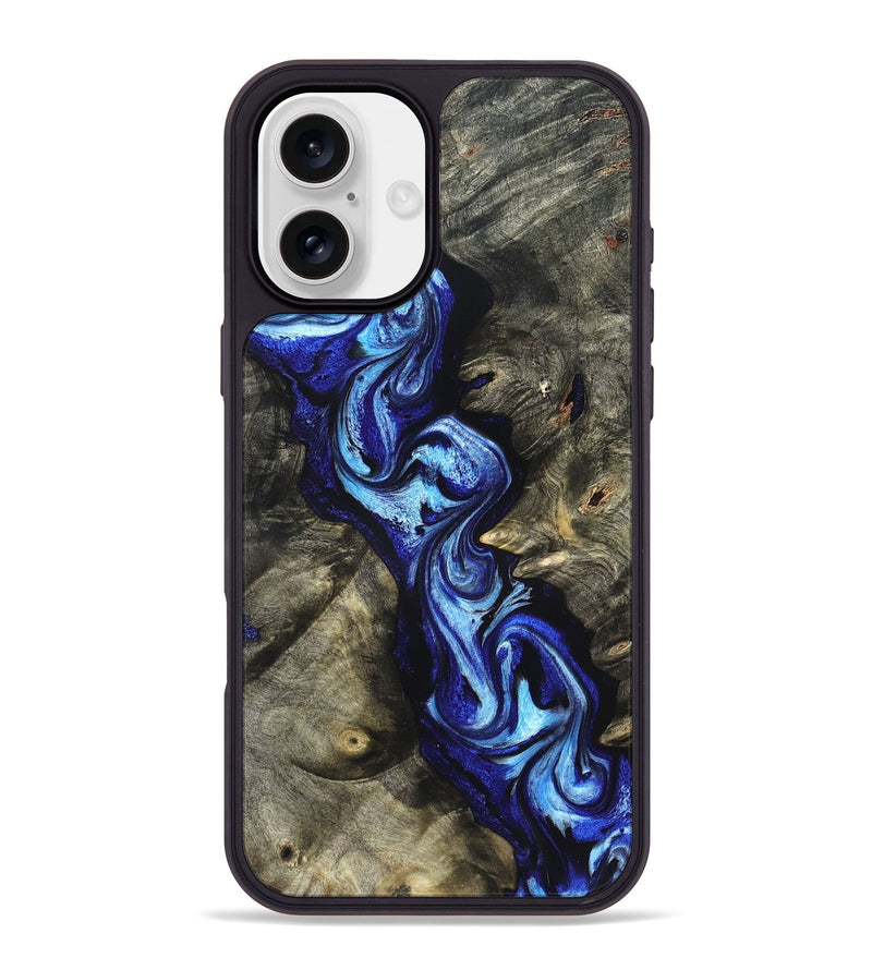 iPhone 16 Plus Wood Phone Case - Zella (Blue, 822048)