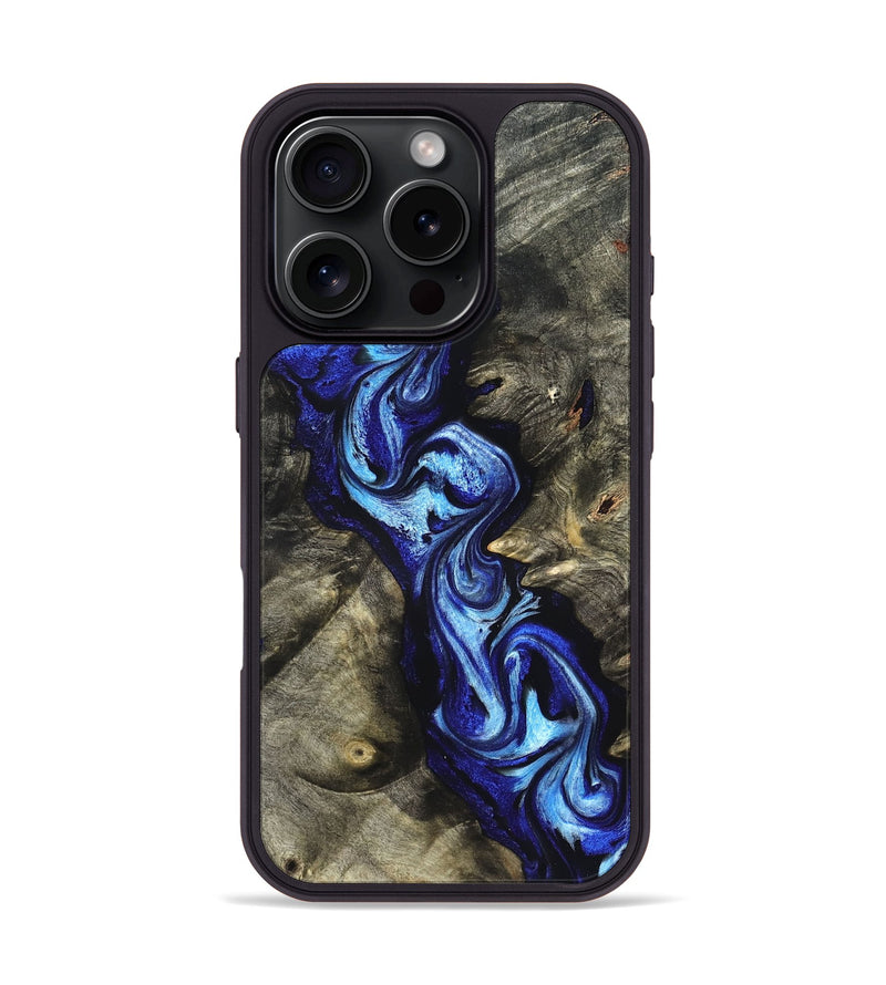 iPhone 16 Pro Wood Phone Case - Zella (Blue, 822048)
