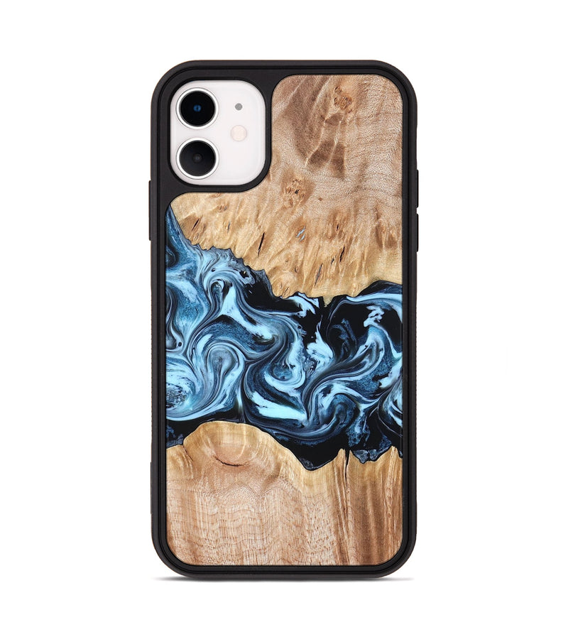 iPhone 11 Wood Phone Case - Shavon (Blue, 822049)