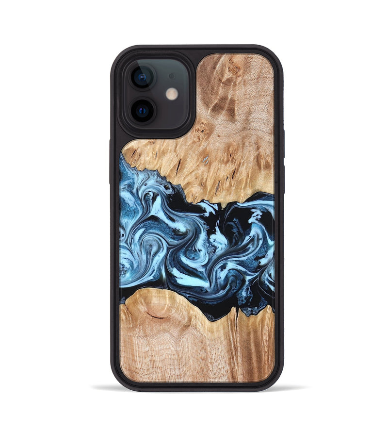iPhone 12 Wood Phone Case - Shavon (Blue, 822049)