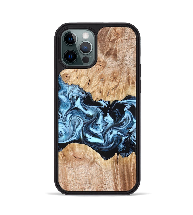 iPhone 12 Pro Wood Phone Case - Shavon (Blue, 822049)