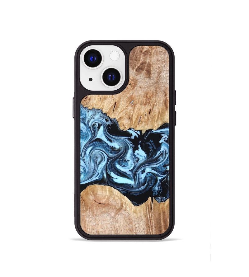 iPhone 13 mini Wood Phone Case - Shavon (Blue, 822049)