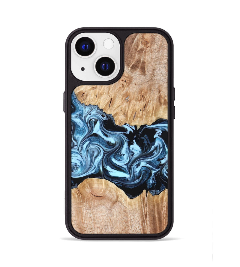 iPhone 13 Wood Phone Case - Shavon (Blue, 822049)