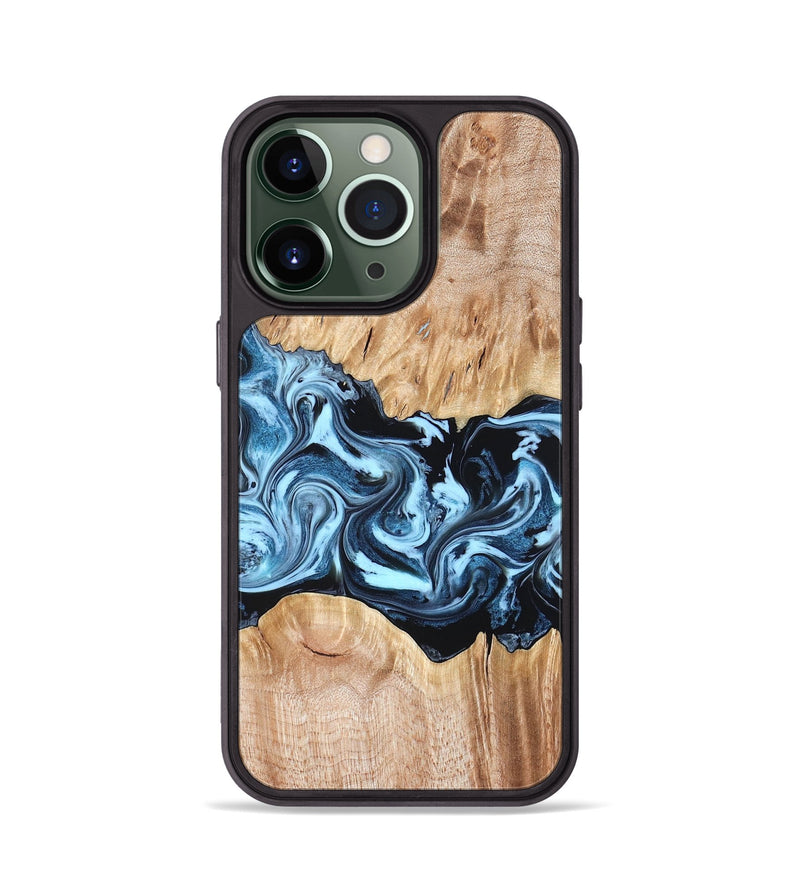 iPhone 13 Pro Wood Phone Case - Shavon (Blue, 822049)