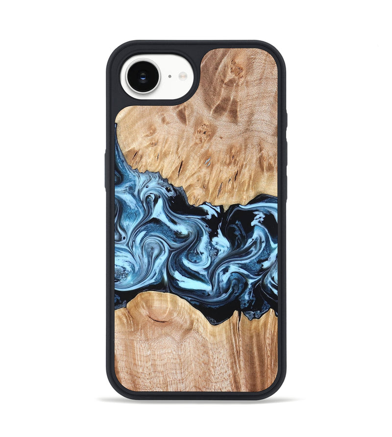 iPhone 16e Wood Phone Case - Shavon (Blue, 822049)