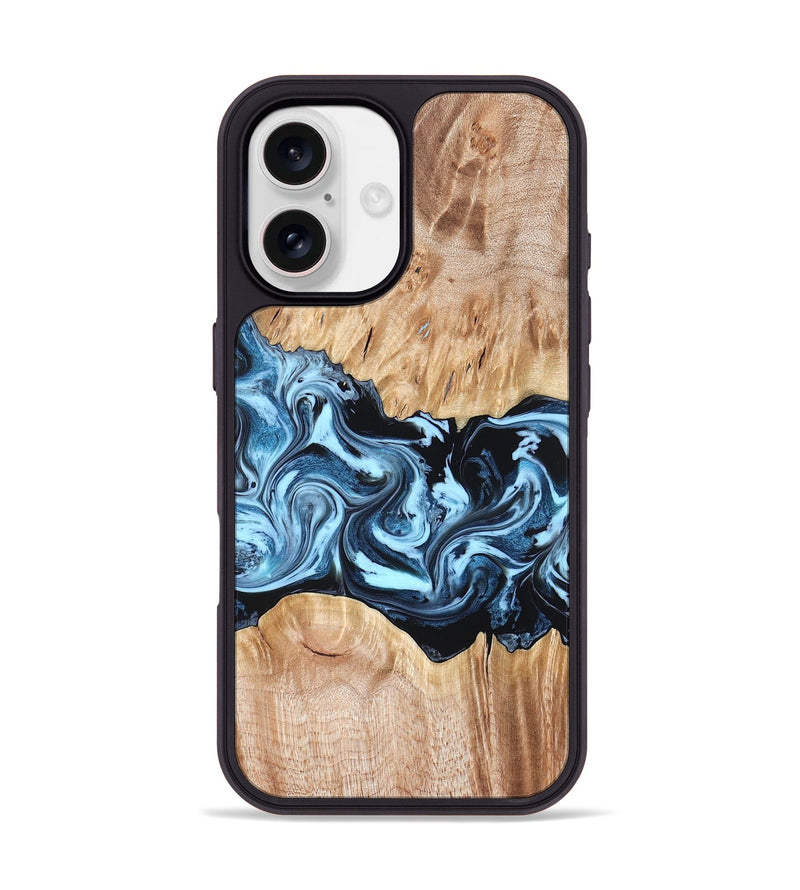 iPhone 17 Wood Phone Case - Shavon (Blue, 822049)