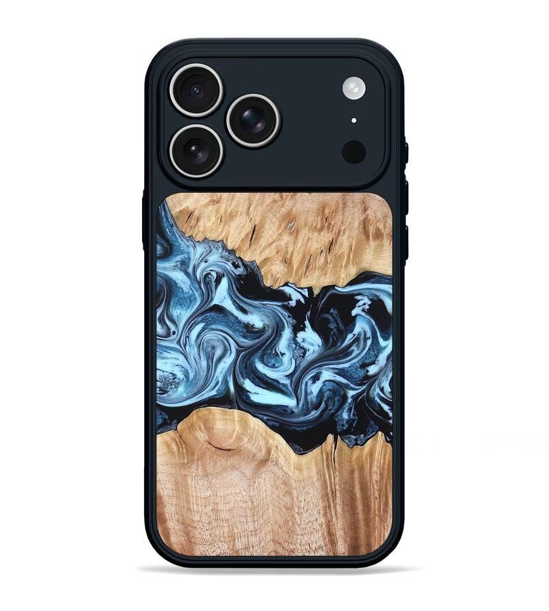 iPhone 17 Pro Max Wood Phone Case - Shavon (Blue, 822049)