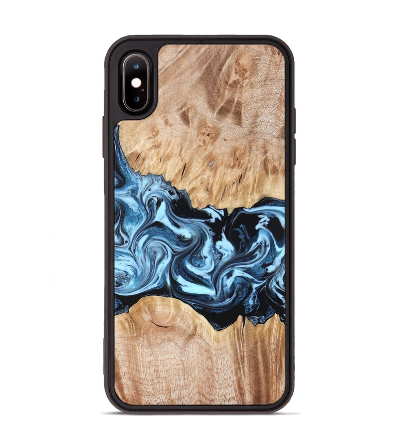 iPhone Xs Max Wood Phone Case - Shavon (Blue, 822049)