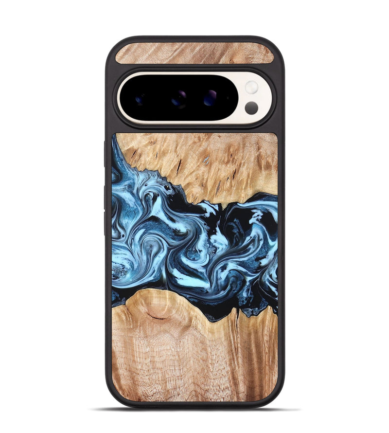 Pixel 9 Pro Wood Phone Case - Shavon (Blue, 822049)