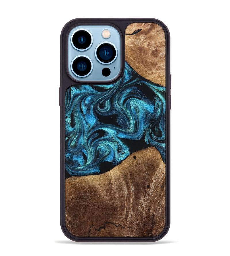 iPhone 14 Pro Max Wood Phone Case - Wynter (Blue, 822050)