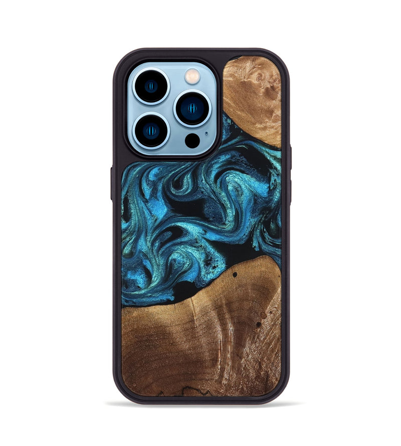 iPhone 14 Pro Wood Phone Case - Wynter (Blue, 822050)