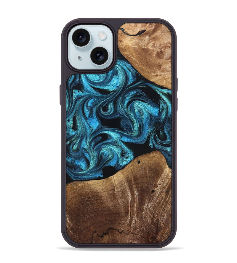 iPhone 15 Plus Wood Phone Case - Wynter (Blue, 822050)