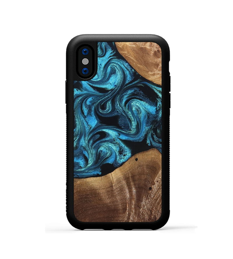 iPhone Xs Wood Phone Case - Wynter (Blue, 822050)
