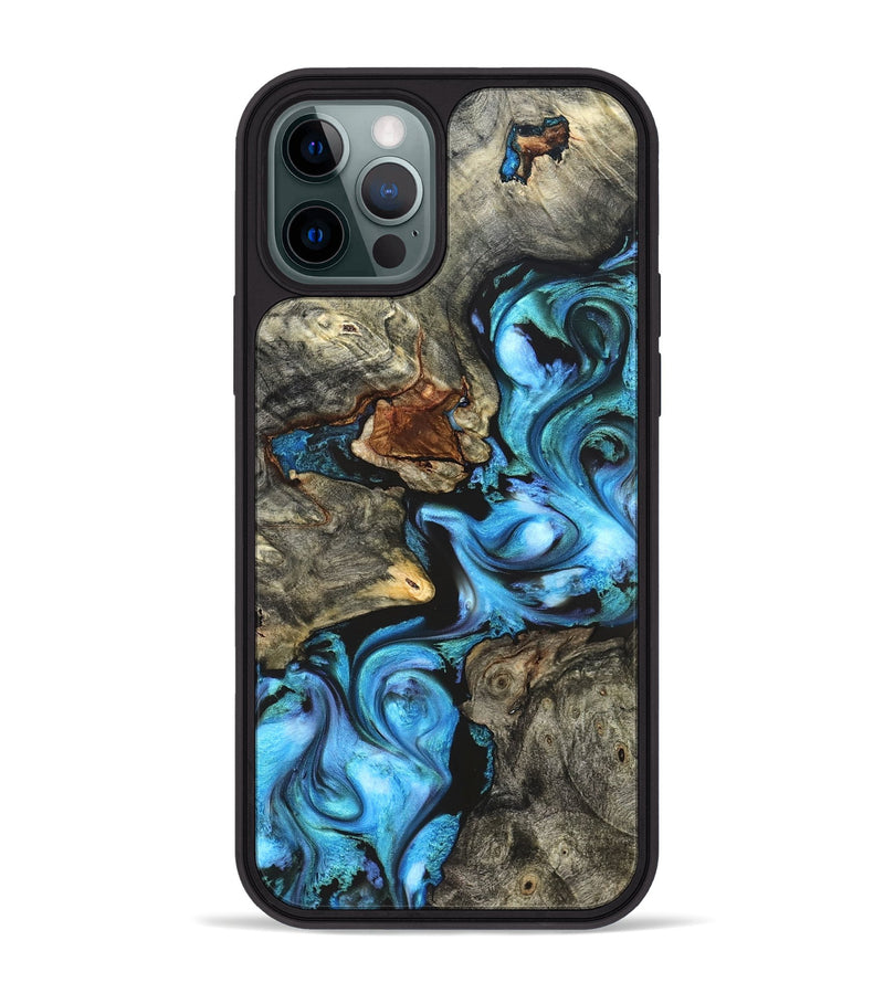 iPhone 12 Pro Max Wood Phone Case - Rowan (Blue, 822051)