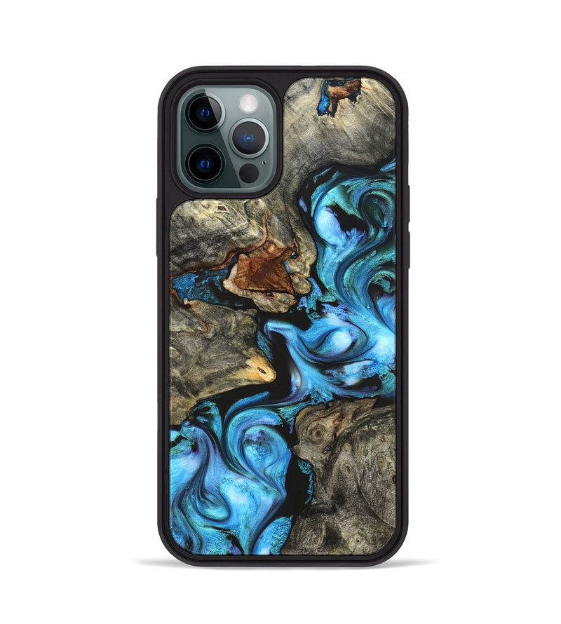 iPhone 12 Pro Wood Phone Case - Rowan (Blue, 822051)