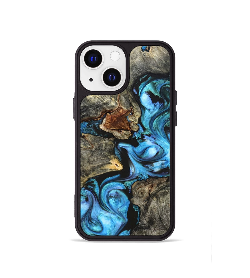 iPhone 13 mini Wood Phone Case - Rowan (Blue, 822051)