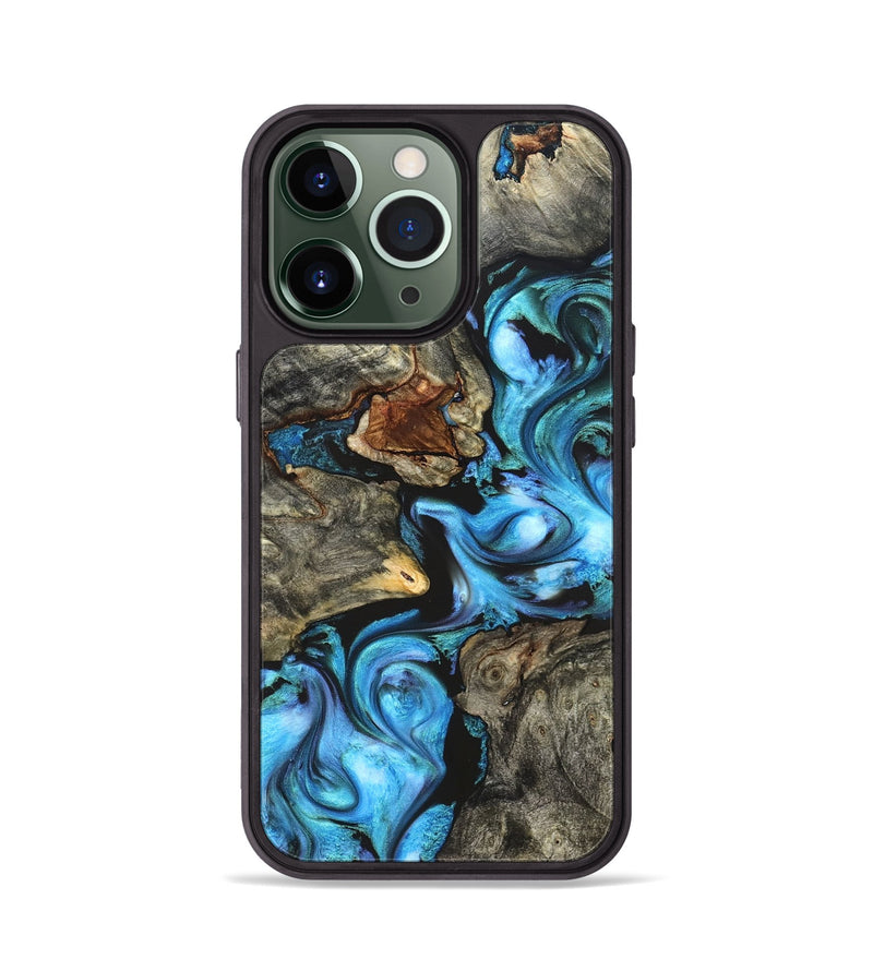 iPhone 13 Pro Wood Phone Case - Rowan (Blue, 822051)