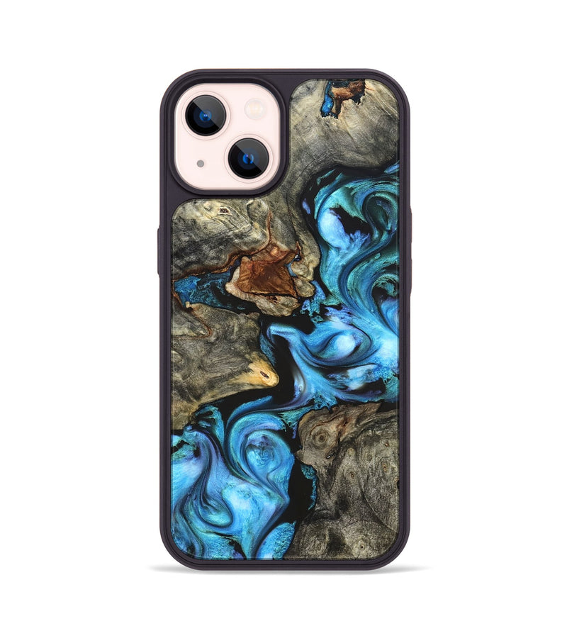 iPhone 14 Wood Phone Case - Rowan (Blue, 822051)