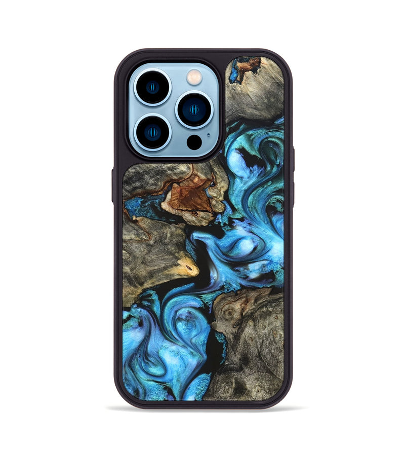 iPhone 14 Pro Wood Phone Case - Rowan (Blue, 822051)