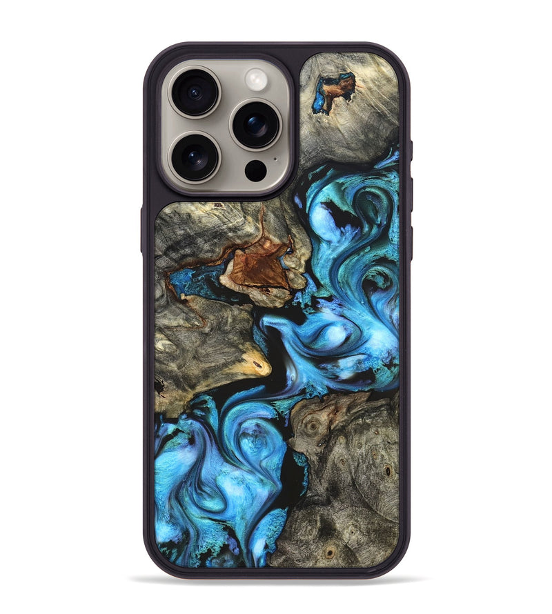 iPhone 15 Pro Max Wood Phone Case - Rowan (Blue, 822051)