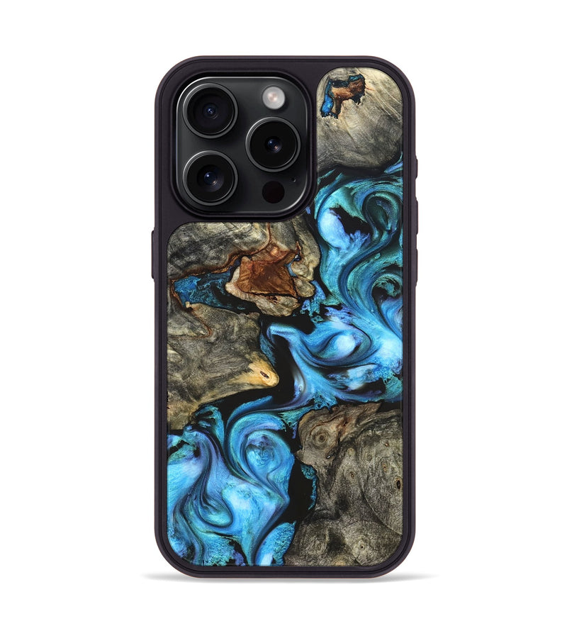 iPhone 15 Pro Wood Phone Case - Rowan (Blue, 822051)