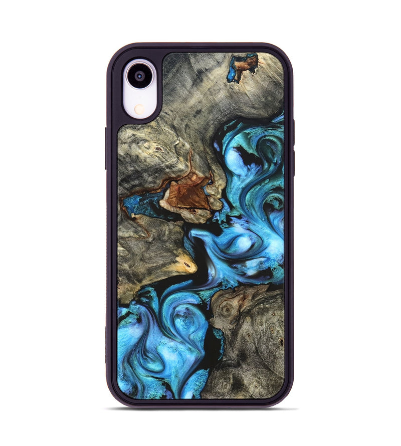 iPhone Xr Wood Phone Case - Rowan (Blue, 822051)