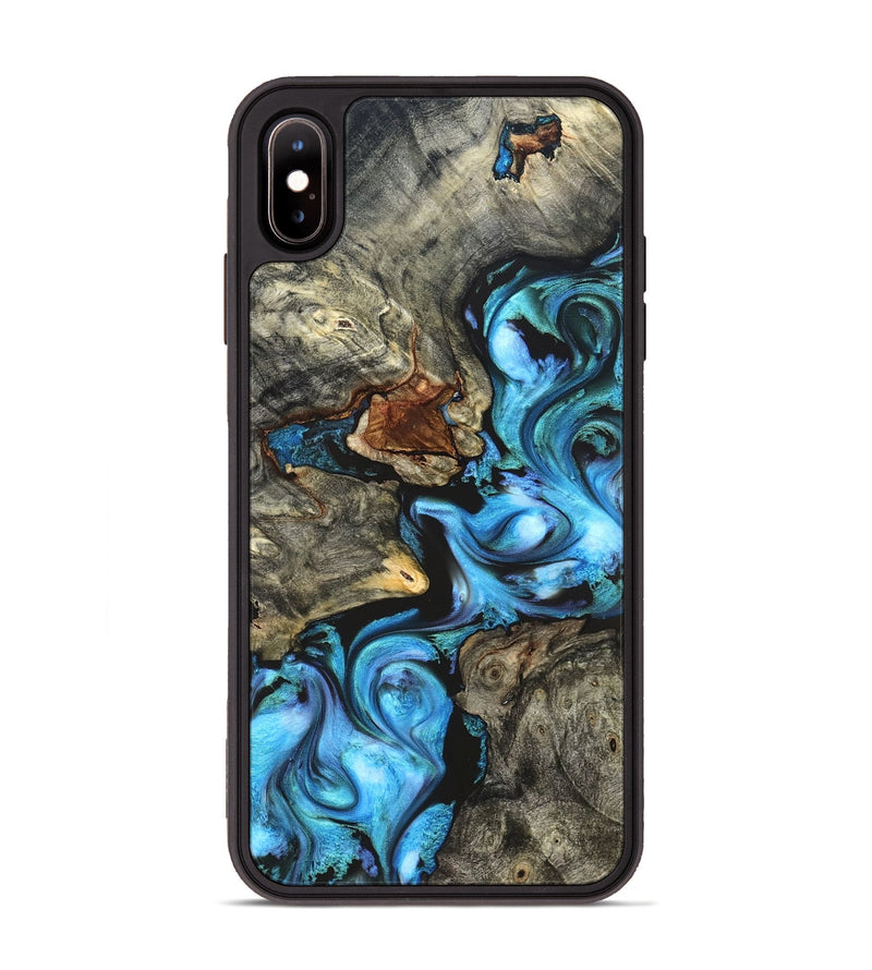 iPhone Xs Max Wood Phone Case - Rowan (Blue, 822051)