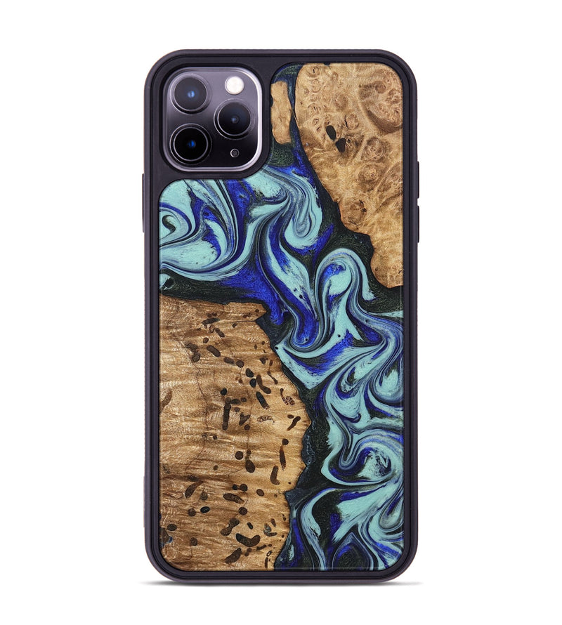 iPhone 11 Pro Max Wood Phone Case - Bill (Blue, 822052)