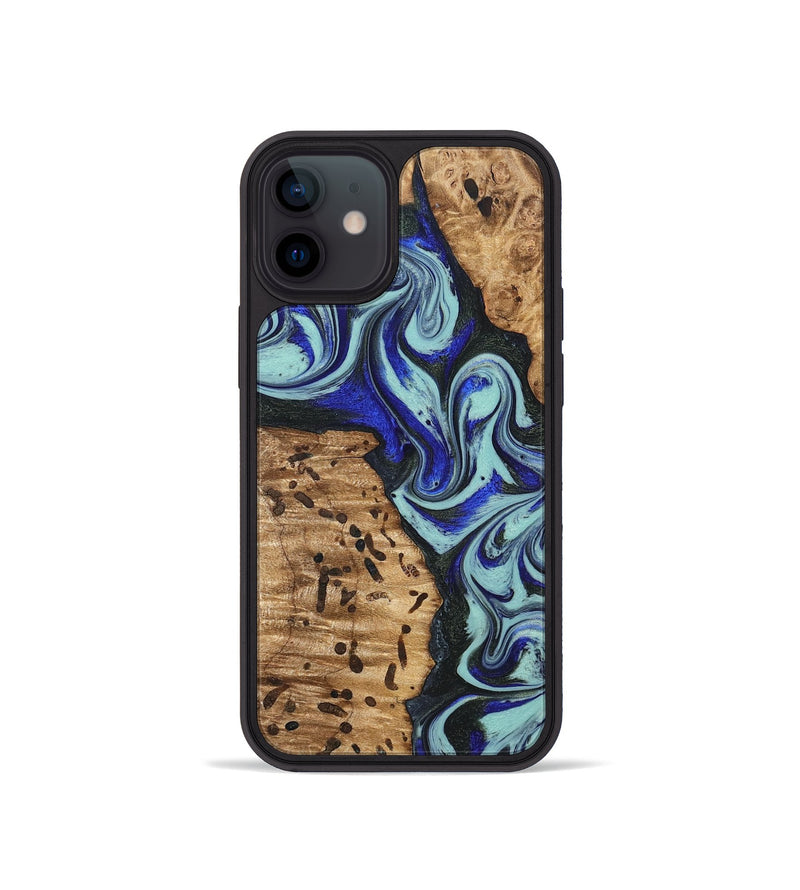 iPhone 12 mini Wood Phone Case - Bill (Blue, 822052)