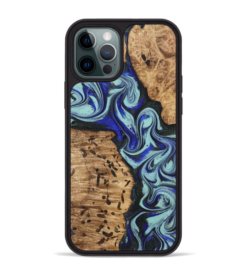 iPhone 12 Pro Max Wood Phone Case - Bill (Blue, 822052)